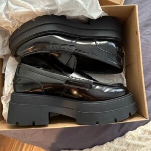 Steve Madden Black Platform Loafers